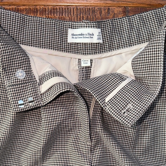 Abercrombie Curve Love A&F Sloane Tailored Wide Leg Pant, Brown Herringbone, 27 - Picture 5 of 10